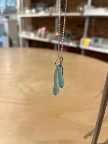 Icicle Twin Necklace (Light Ocean Transparent)