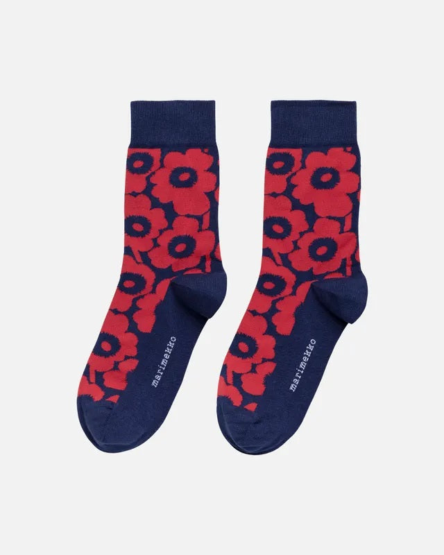 Kirmailla Unikko Tone Socks - Red/Dark Navy