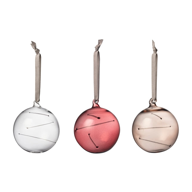 iittala Glass Sun Ball Ornaments - Calluna, Set of Three