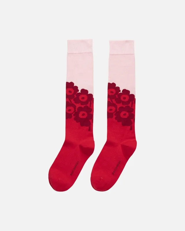 Tarkkuus Unikko Socks - Red/Light Pink