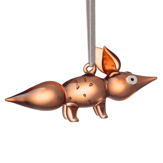 iittala Glass Standing Fox Ornament - Brown