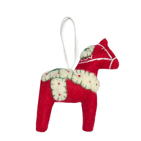 Felt Dala Horse Ornament