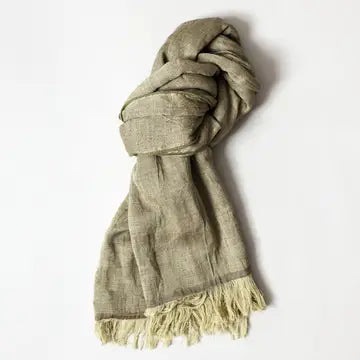 Haolu Cotton Wool Stole - Moss