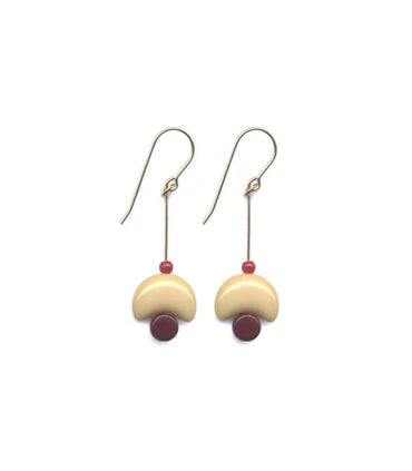 Cream Mushroom Earrings